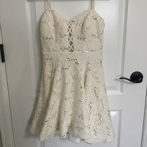 White lace Homecoming Dress